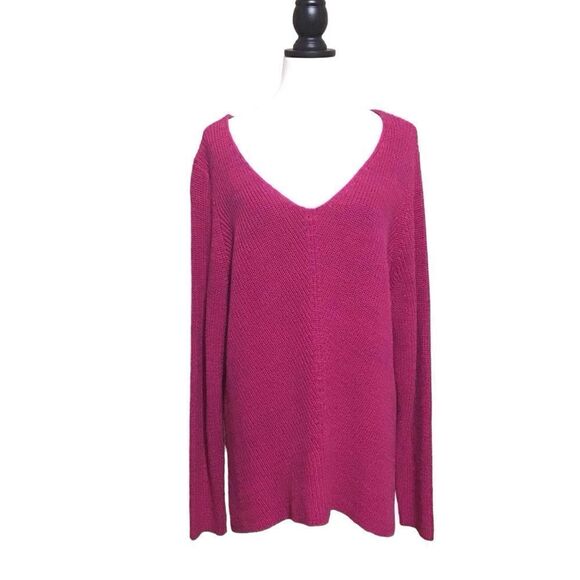 Style & Co Plus Pink V-Neck Sweater 3X NWT - Picture 1 of 7